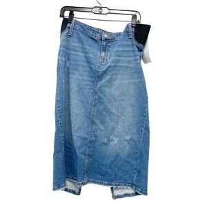 Ingrid & Isabel Under Belly Midi Maternity Denim Skirt Blue Wash Size 10